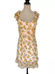AQUA Brand NWT Lemon Print Sundress Size Large - Picture 1 of 13