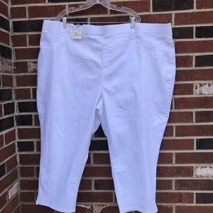 TERRA & SKY WHITE STRETCH PULLON CAPRI JEGGING Sz 4X (28W-30W) - Picture 1 of 5
