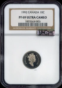 1992 Canada 10 Cents 10C NGC PF69 Ultra Cameo - Quality - Picture 1 of 2