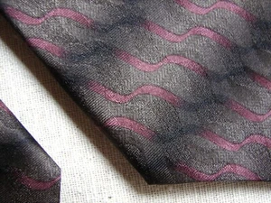 Joseph & Feiss SILK TIE, Burgundy Ribbons on Brown, 58" NWOT - Picture 1 of 4