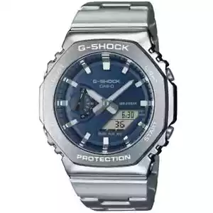 New CASIO G-Shock GM2110D-2B Quartz Stainless Steel Blue Dial Watch New In Box - Picture 1 of 1