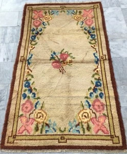 Alfombra sueca vintage 4x7 alfombra peluda escandinava alfombra de felpa alfombra Rya Kilim - Imagen 1 de 9