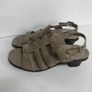 SAS Allegro Croc Beige Taupe TriPad Comfort Slingback Sandal Shoe Size 8.5 N - Picture 1 of 7
