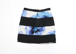 Coast Womens Black Geometric Viscose A-Line Skirt Size 10 Zip - Picture 1 of 10