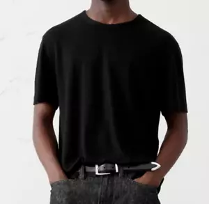 Men/Banana Republic/Black/Premium Linen Blend Crew Neck T-Shirt/Large/Brand New - Picture 1 of 2
