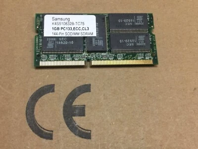 NEW , SAMSUNG  K4S510832B-TC75  1gb SODIMM -144Pin ,  PC133 ,ECC, CL3  (9 Chips) - Image 1 of 4