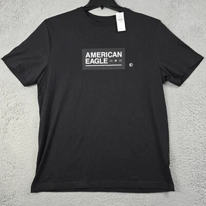 American Eagle Shirt ADULT Medium Black CASUAL Retro Skater MENS NWT - Picture 1 of 10