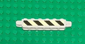 Lego Gray 6x1 Hinge Locking Brick (30388) With Danger Stripe Stickers (Qty:1) - Picture 1 of 2