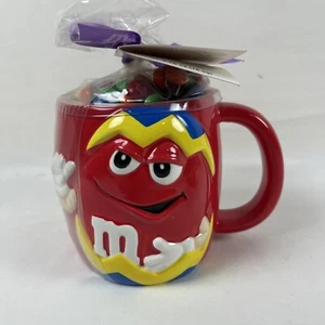M&M's Ceramic Easter Cup/Mug Blue, Yellow & Red, With Candy *NEW* 2003 - Picture 1 of 3