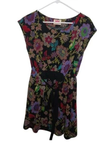 Made in Korea ORION London multi floral sleeveless mini dress wool blend Sz M/L - Picture 1 of 9