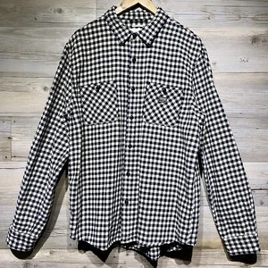 Ralph Lauren Denim & Supply Mens XL Regular Fit Black Cream Check Flannel Shirt - Picture 1 of 7