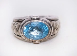 Scott Kay London blau facettierter Topas Sterling Basketweave Ring Gr. 7 TOP - Bild 1 von 13