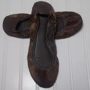 Ballerine Tory Burch pelliccia stampa pelle di serpente taglia 5,5 marrone - Foto 1 di 3