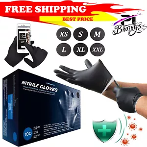 5 Mil Disposable Black Medical Nitrile Exam Gloves - Latex & Powder Free, 100 ct - Picture 1 of 14