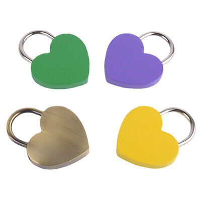 Mini Lock Heart Shape Padlock With Key Small For Jewelry Box Diary Book Suitcase • 4.21€