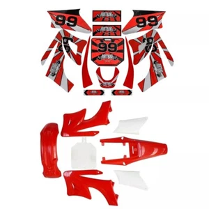 Rot Kunststoff Kotflügel Set + Aufkleber für Apollo Orion 110 125cc 140cc Dirt Bike - Bild 1 von 6
