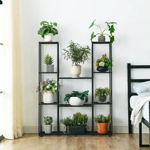 Metall Pflanzentreppe Blumenständer Mehrstöckig Blumenbank Balkon Garten Regal - Bild 1 von 11