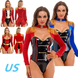 Women Circus Ringmaster Costume Halloween Showman Ringleader Cosplay Bodysuit - Picture 1 of 62