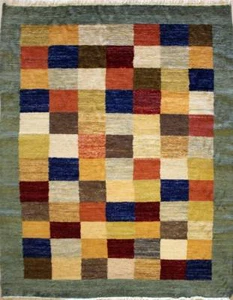 Tappeto 4,5x7 Gabbeh tappeto multicolore, originale annodato a mano, pile di lana - Foto 1 di 5