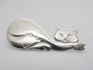 Gattone : Spilla da Giacca in Argento 925 - Gatto - Micio - Felino - Micione - Picture 1 of 8