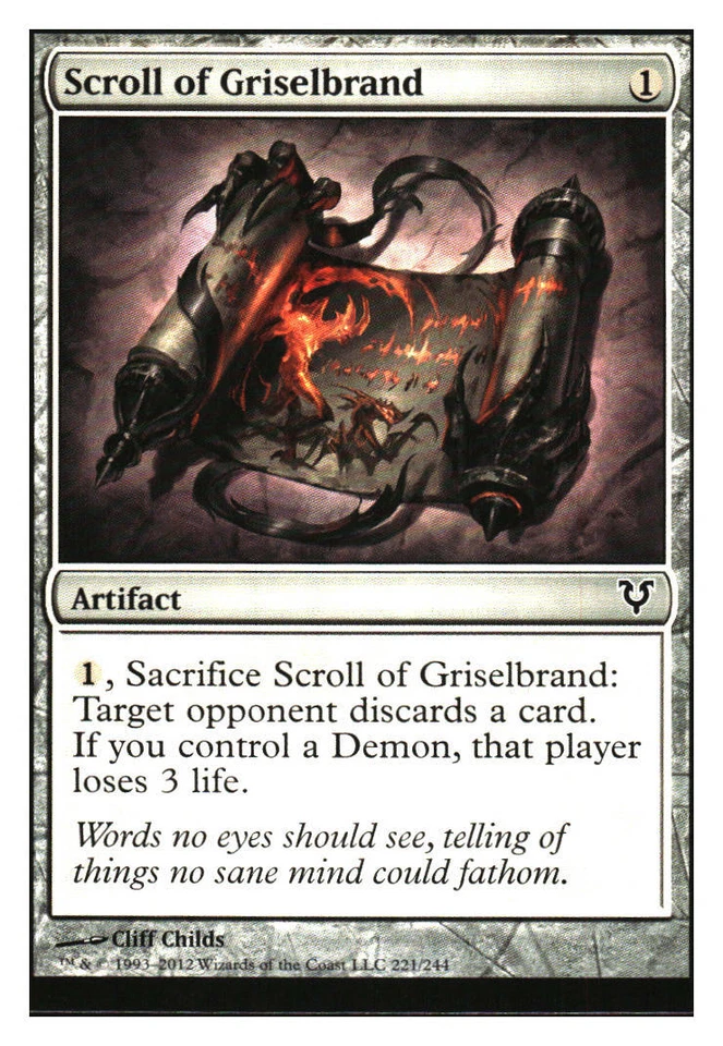 Scroll of Griselbrand Avacyn Restored MTG - NM+ Mythic Relics - Image 1 of 1