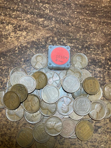 1916-D LINCOLN WHEAT CENT PENNY ROLL, "ALL COINS IN "FINE" CONDITION" 50 coins! Cover