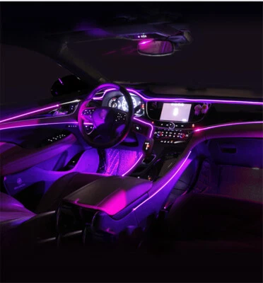 RGB Ambient Lamp Car Interior Lights APP Control Optical Fiber Light Strip Decor - Image 1 of 4
