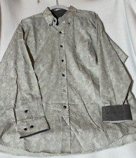 PanhandleTuf Cooper Performance Long Sleeve Button Down Shirt Gray Paisley Large