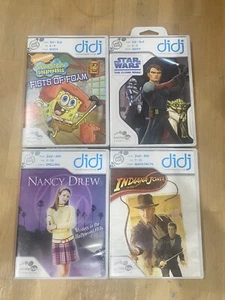 Lot of 4 Leap Frog Didj Star Wars Spongebob Nancy Drew Indiana Jones Games - Picture 1 of 14
