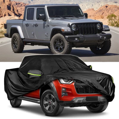 Cubierta completa de camioneta impermeable UV polvo protección exterior para Jeep Gladiator cabina deportiva Foto 1 de 4