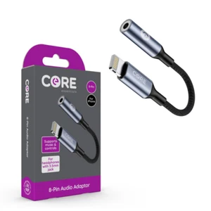 Core 8-Pin 3.5mm Headphone Jack Adapter for Apple iPhone - Picture 1 of 3