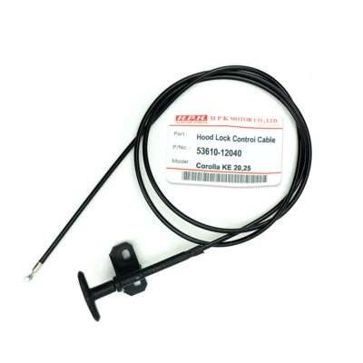 For Toyota Corolla 1970 74 Hood Bonnet Lock Release Control Cable Black - image 1 of 4