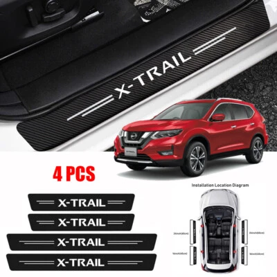 4X For Nissan X-TRAIL Door Plate Sill Scuff Anti Scratch Decal Sticker Protector - image 1 of 4