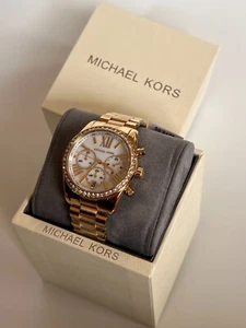 Michael Kors MK7241 Lexington Chronograph  Gold-Tone Watch BNWT Gift Box $275 - Picture 1 of 10