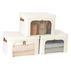 Storage Bins with Lids, Decorative Boxes with Clear Window for Clothes, - Picture 1 of 8