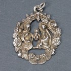 Antiker Barock Anhänger Hl. Familie Amulett Silber Madonna 13 Lot 18. Jh