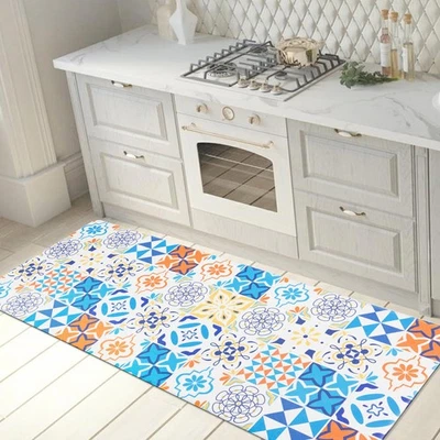 Rugshop Kitchen Mats Geometric Tile Anti-Fatigue Standing Mat Bathroom Rugs - Image 1 of 4
