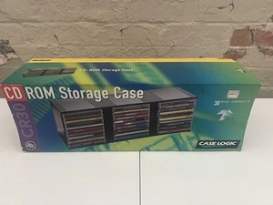 Vintage Case Logic 30 CD ROM Storage Cabinet Rack Holder + Box - Picture 1 of 3