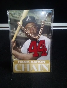 Hank Aaron #44 Gold Chain Atlanta Braves Ballpark Tour SGA NIB MLB Hall Of Fame - Picture 1 of 2