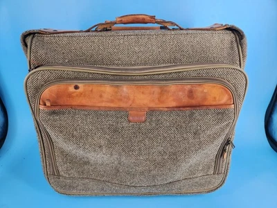 Hartmann Tweed Rolling Garment Bag Belting Leather Luggage Suitcase Handled - Image 1 of 4