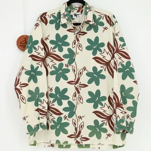 MAMO HOWELL Vintage Hawaii Herren Langarm Knopfleiste Hemd Large Hergestellt in den USA - Bild 1 von 5