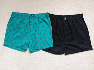 Nautica Herren Boxershorts gewebt 2er Pack schwarz & grün mit roten Hummern Größe L - Bild 1 von 4