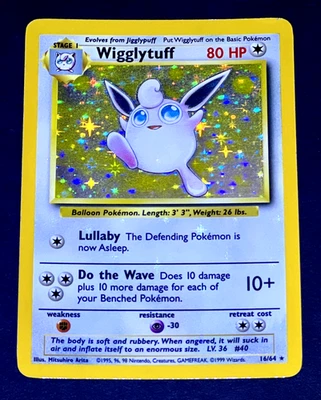 1999 Pokemon WIGGLYTUFF Jungle ADDITIONIAL INK No Symbol ERROR Holo Card 16/64 - Image 1 of 4