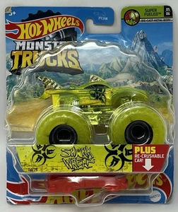 Hot Wheels Monster Trucks Green Shark Wreak 74/75 auto schiacciabile danneggiata confezione - Foto 1 di 4