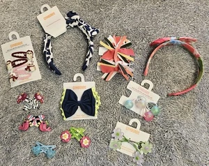 GYMBOREE Lot ~ Barrettes Headbands Ponytail Holders ~ Flowers Birds Summer Vibe - Picture 1 of 24