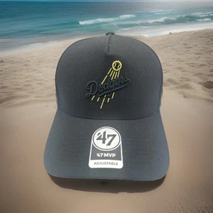 Gorra LA Dodgers '47 Marca MVP Negra "Gold Rush" OSFA Rendimiento Gorra LED H20 - Imagen 1 de 8