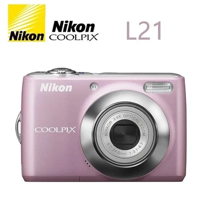 Nikon COOLPIX L21 Digital Camera 8.0MP 3.6x Optical Zoom Built-in Flash Pink - Image 1 of 4
