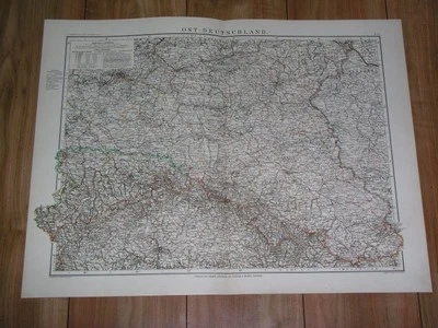 1899 ANTIQUE MAP OF SILESIA SCHLESIEN PROVINZ POSEN SAXONY / GERMANY POLAND - Image 1 of 4