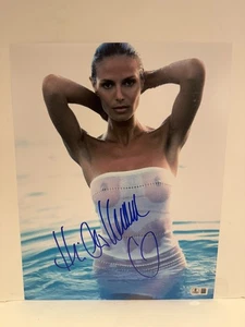 HEIDI KLUM SIGNIERT 11 X 14 FOTO AUTO BADEANZUG SUPERMODEL SEXY BECKETT BAS COA - Bild 1 von 2