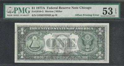 1977A $1 Small Size $1 Federal Reserve Notes 1910-G PMG 53 EPQ - Image 1 of 3